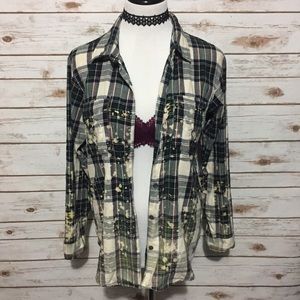 🛑SOLD🛑Vanilla Star Bleached Ombré Flannel